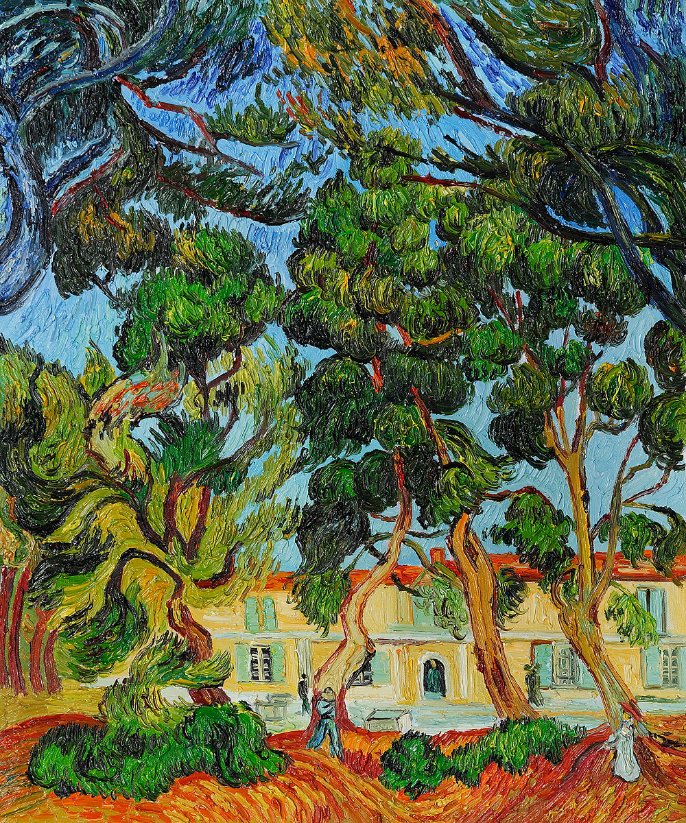 Trees in the Garden of St Pauls Hospital before house - Van Gogh Painting On Canvas